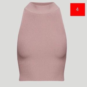 Aritzia Babaton Mauvedust Sculpt Knit Halter Top